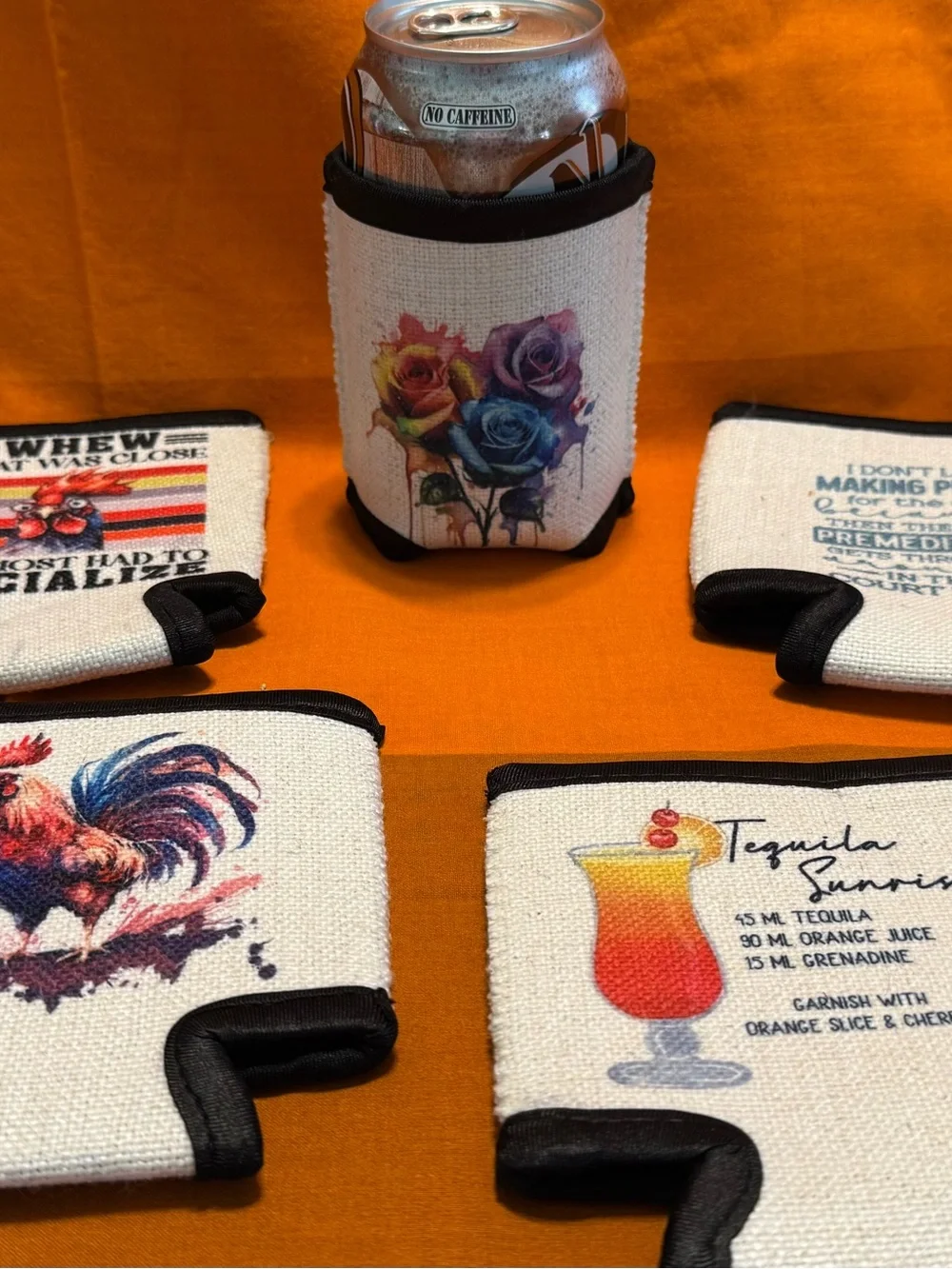 5 Linen Drink Koozies